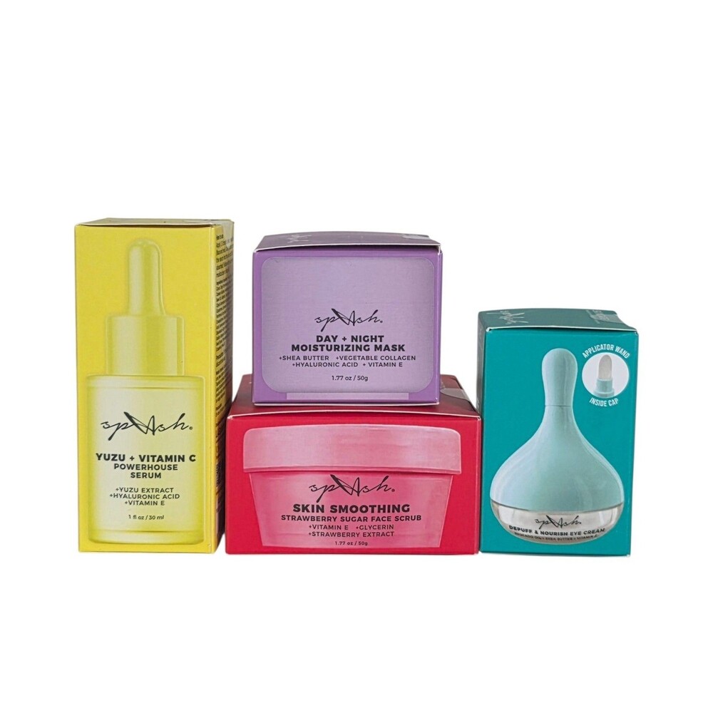 Splash Skincare Set Vitamin C Serum ,Eye Cream Scrub & Mask